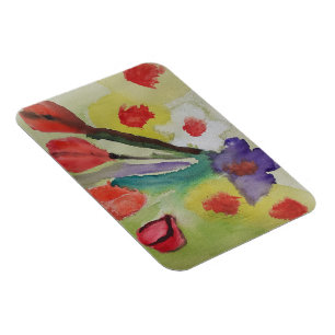 Abstrakte Tulips & Spring Blumen Foto Magnet