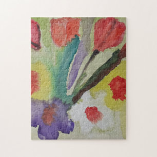 Abstrakte Tulips & Spring Blumen Jigsaw Puzzle