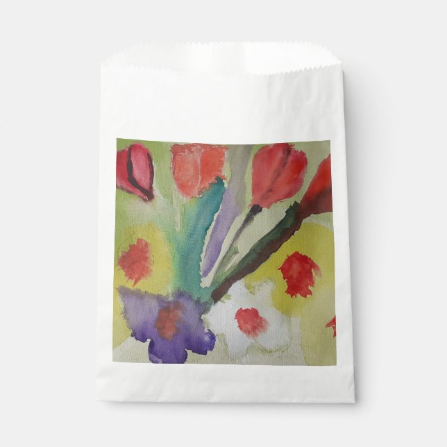 Abstrakte Tulips und Frühlingsblumen Geschenktütchen (Vorderseite)