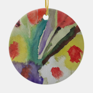 Abstrakte Tulips und Frühlingsblumen Keramik Ornament