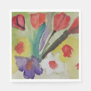 Abstrakte Tulips und Frühlingsblumen Serviette