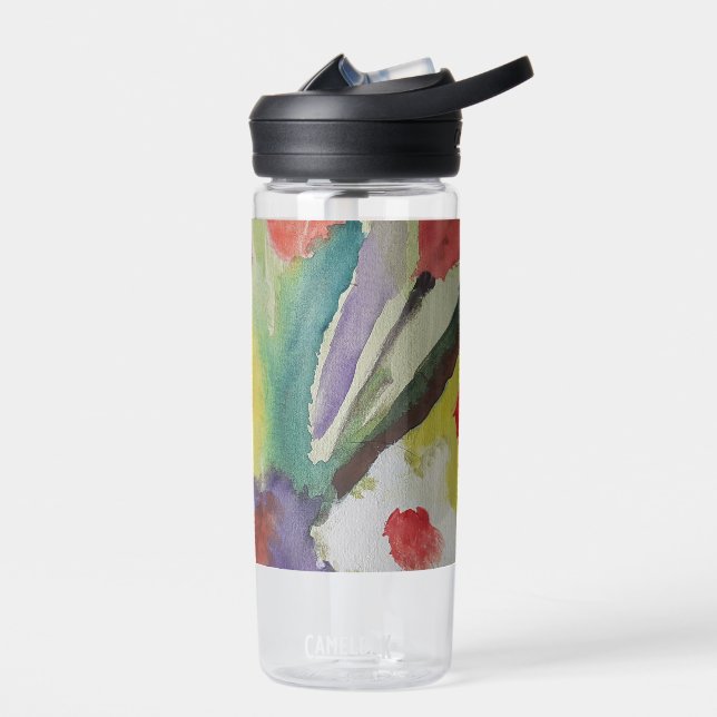 Abstrakte Tulips und Frühlingsblumen Trinkflasche (Links)