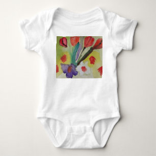Abstrakte Tulpen & Frühlingsblumen Baby Strampler