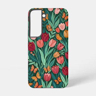Abstrakte Tulpen Schmetterlinge Samsung Cases Galaxy Hülle