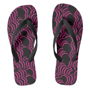 Abstrakte Tunnelwirbel Rosa Schwarz Flip Flops