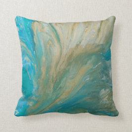 abstrakte türkisfarbene Acrylputzküste Kissen