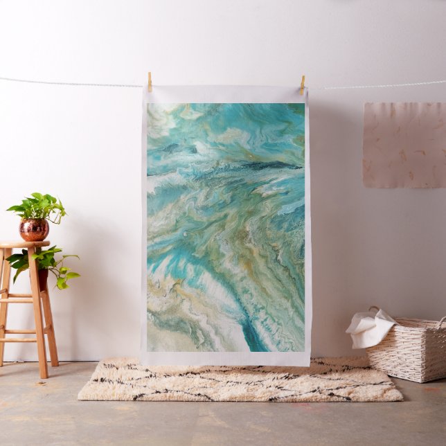 abstrakte türkisfarbene Acrylputzküste Stoff (Beispiel)