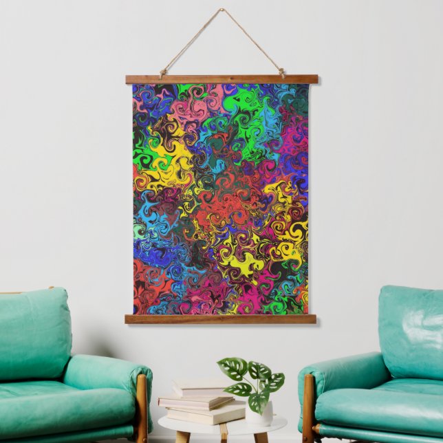 Abstrakte Twirler / Wandteppich Mit Holzrahmen (Wohnzimmer)