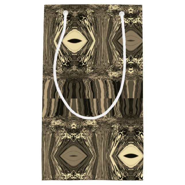 Abstrakte Twirlers P & P Halbe Brick Sepia Kleine Geschenktüte (Vorderseite)