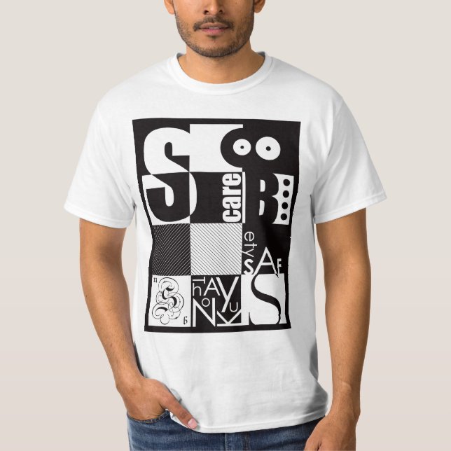 Abstrakte Typografie T-Shirt (Vorderseite)