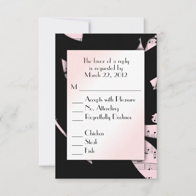Abstrakte UAWG mit Schwarz/Rosa Auswahl RSVP Karte (Vorderseite)