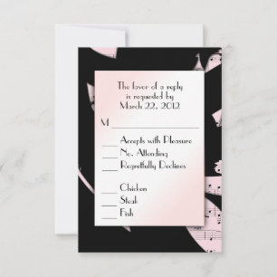 Abstrakte UAWG mit Schwarz/Rosa Auswahl RSVP Karte