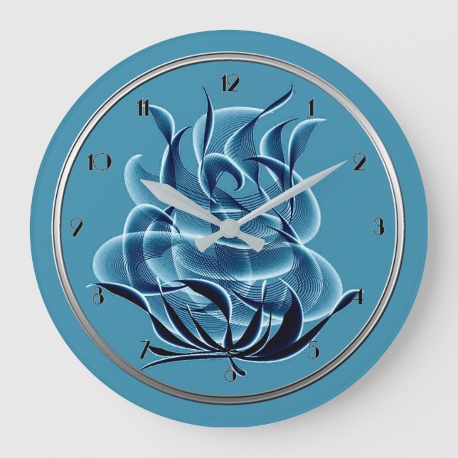 Abstrakte Uhr der blauen Rose (Vorderseite)