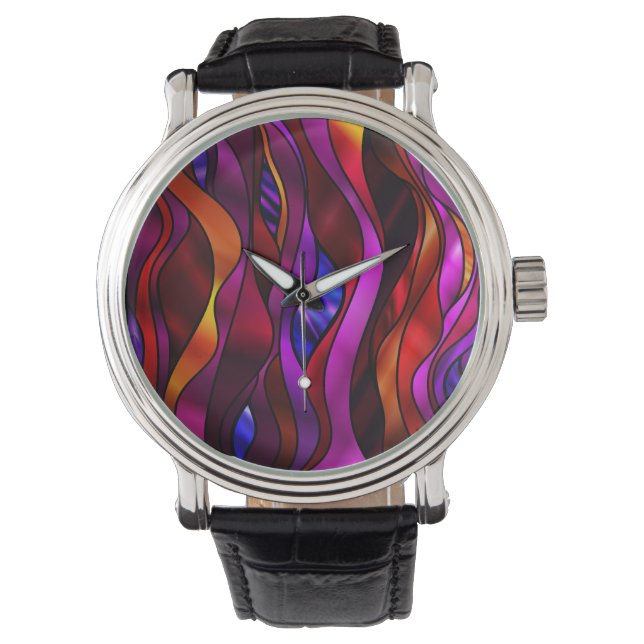 Abstrakte Uhr von festgeklemmtem Glas (Vorderseite)