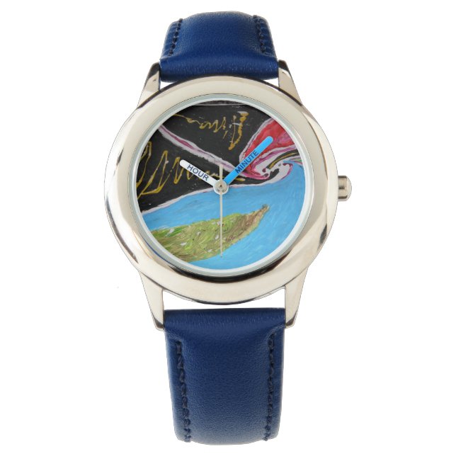 Abstrakte Uhrenboxen aus Metall Armbanduhr (Vorderseite)