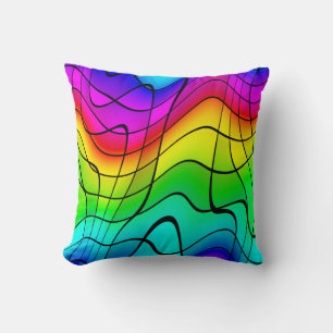 Abstrakte und moderne Regenbogenfarben Kissen