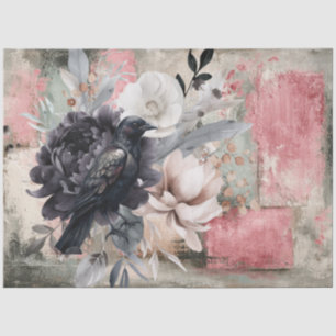 Abstrakte Uni bedrückte Florals Decoupage Seidenpapier