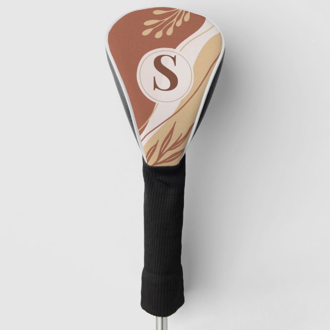 Abstrakte unregelmäßige Formen mit Erdfarben Golf Headcover (Vorderseite)