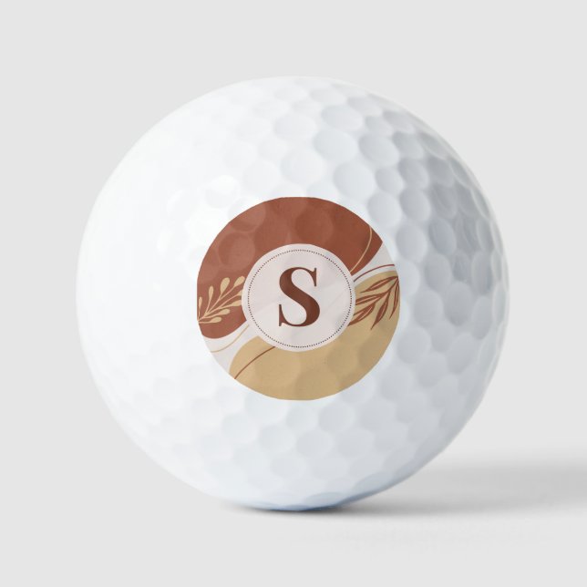 Abstrakte unregelmäßige Formen mit Erdfarben Golfball (Vorderseite)