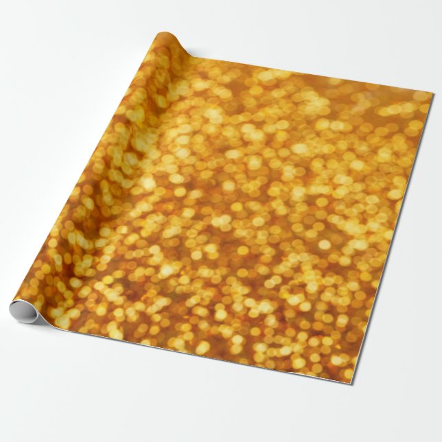 Abstrakte, unscharfe, goldfarbene Hintergrundbeleu Geschenkpapier (Ungerollt)