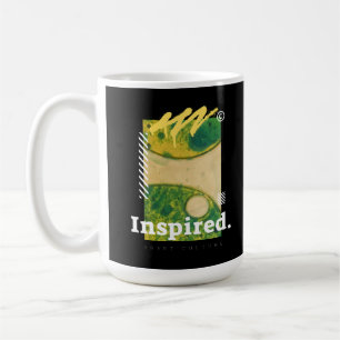 Abstrakte urbane Kunst grüne und gelbe Ästhetik Kaffeetasse