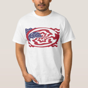Abstrakte US Flagge Amerikanische Patriotische Kun T-Shirt