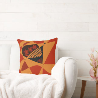 Abstrakte US Flagge: Black Maroon Orange Kissen