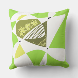 Abstrakte US Flagge: Olive Green White 2 Kissen