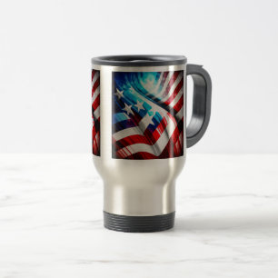 Abstrakte USA Flag Travel/ Tasse, 15 oz Reisebecher