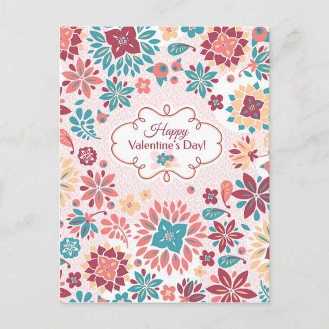 Abstrakte Valentintagskarte Feiertagspostkarte (Vorderseite)