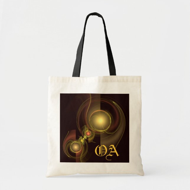 Abstrakte Verbindung Art Monogram Bag Tragetasche (Vorne)