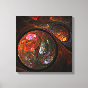 Abstrakte Verbindung Art Quad Canvas Print Leinwanddruck