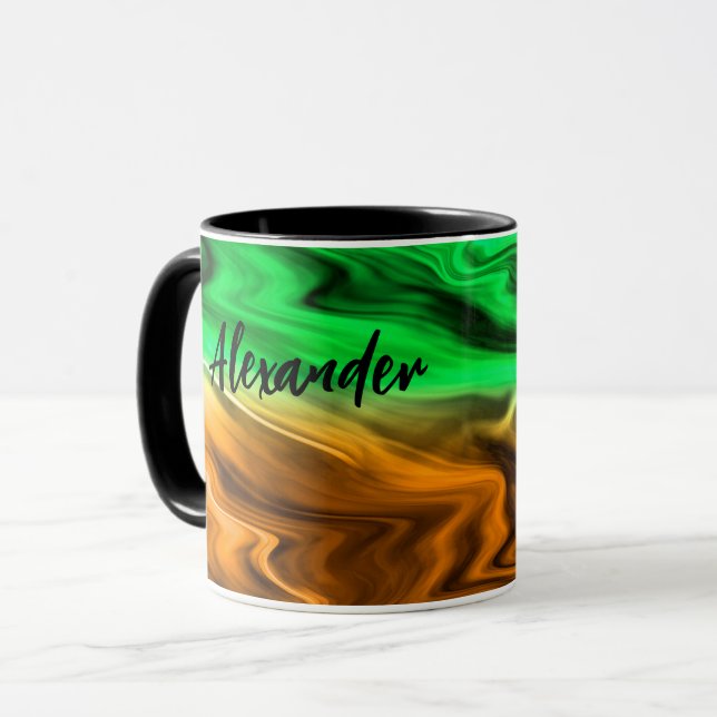 Abstrakte verschwommenes gepunktetes Muster in ora Tasse (Vorderseite Links)