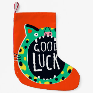 Abstrakte viel Glück Kleiner Weihnachtsstrumpf