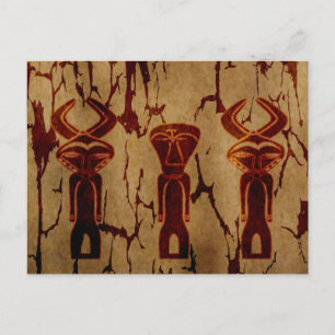 Abstrakte Vintage-afrikanische Stammeszeichnung Postkarte