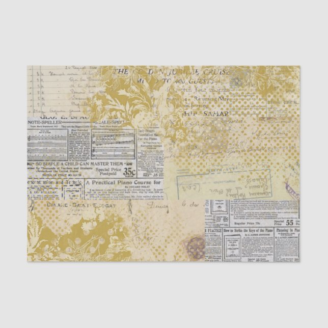 Abstrakte Vintage Collage Seidenpapier (Vorderseite)