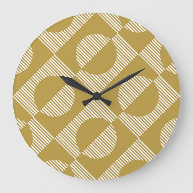 Abstrakte Vintage Geometrie nahtlos Große Wanduhr (Vorderseite)