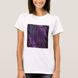 Abstrakte violette lila Federn T-Shirt