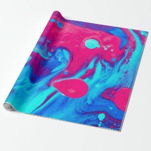 Abstrakte violette und blaue Malerei Geschenkpapier