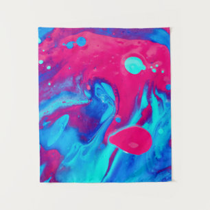 Abstrakte violette und blaue Malerei Wandteppich