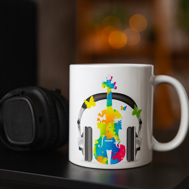 Abstrakte Violin Music Coffee Tasse (Von Creator hochgeladen)