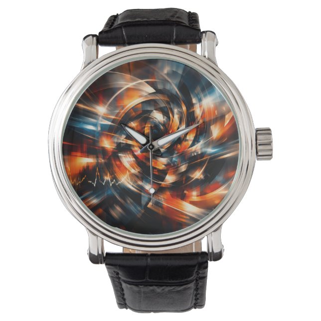 Abstrakte Vision von Bewegung und Geist Armbanduhr (Vorderseite)