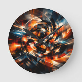 Abstrakte Vision von Bewegung und Geist Runde Wanduhr