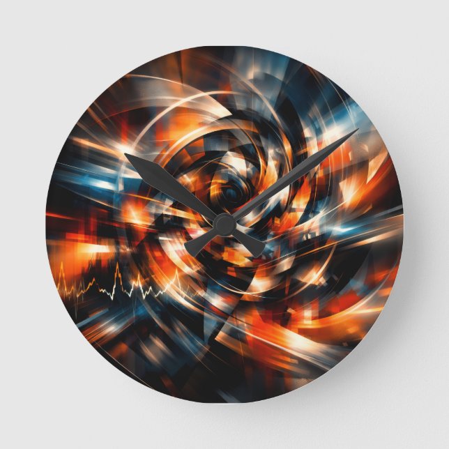 Abstrakte Vision von Bewegung und Geist Runde Wanduhr (Vorderseite)