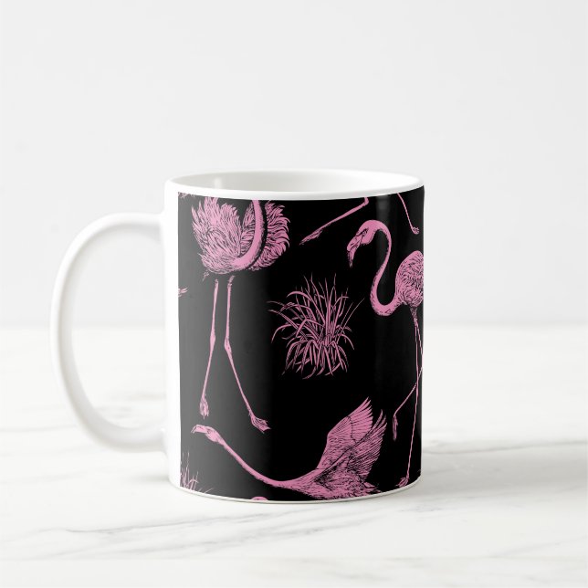 Abstrakte Vögel: einfarbiges Modemuster Kaffeetasse (Links)