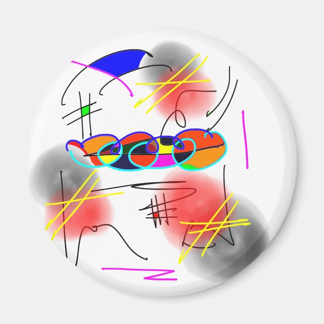 abstrakte Vögel Magnet (Vorne)