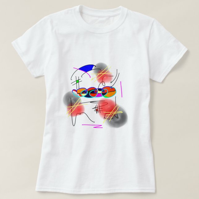 abstrakte Vögel T-Shirt (Design vorne)