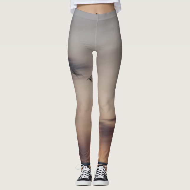 Abstrakte Vogelleggings Leggings (Vorderseite)