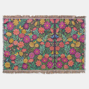 Abstrakte Volkskunst Cosmos Blumen Decken