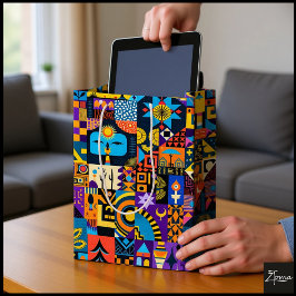 Abstrakte Volkskunst Geometrische Quilt-Mosaik Mittlere Geschenktüte